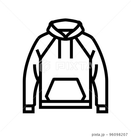 hoodie outerwear male line icon vector illustration 96098207