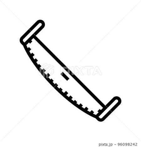 two man forest saw line icon vector illustration 96098242
