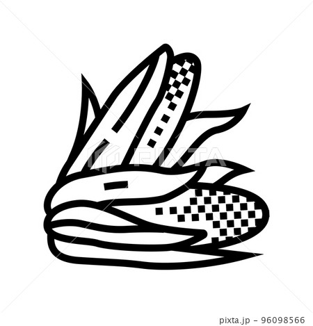 cob corn leaf line icon vector illustration cob corn leaf line icon vector illustration 96098566