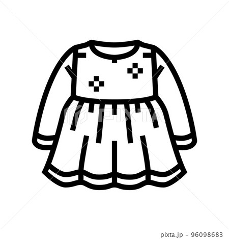 dress girl baby cloth line icon vector illustration 96098683
