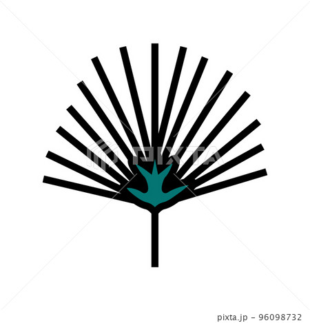 chamaerops tropical leaf color icon vector illustration chamaerops tropical leaf color icon vector illustration 96098732