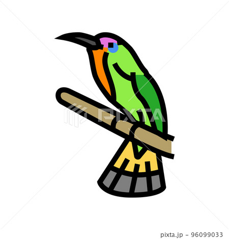 red bearded bee eater bird exotic color icon vector illustration 96099033