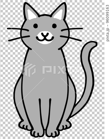 グレー猫のイラスト素材 96099163