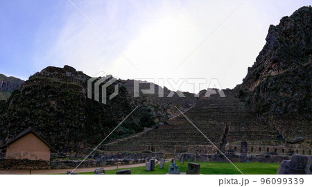 Terraces of Pumatallis in Ollantaytambo archaeological site, Cuzco, Peru 96099339