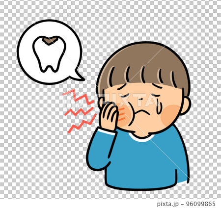 A tooth hurts A boy whose cheeks are swollen due to tooth decay A tooth hurts A boy whose cheeks are swollen due to tooth decay 96099865