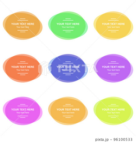 Set of Modern Vector Colorful Oval Banners 96100533