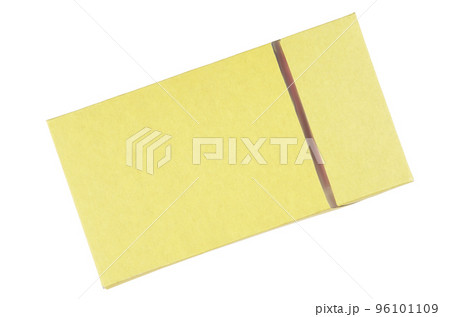 Close-up of a yellow pack of cigarettes isolated on white background with clipping path Close-up of a yellow pack of cigarettes isolated on white background with clipping path 96101109