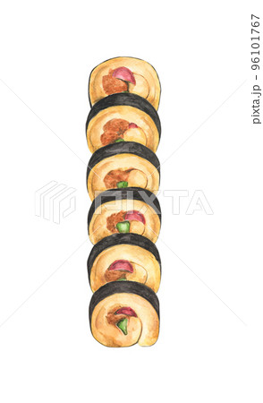 Sushi. Watercolor illustration. Sushi. Watercolor illustration. 96101767