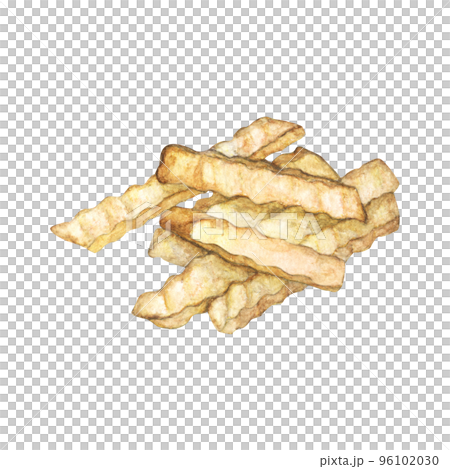 French Fries - Watercolor food illustration. French Fries - Watercolor food illustration. 96102030