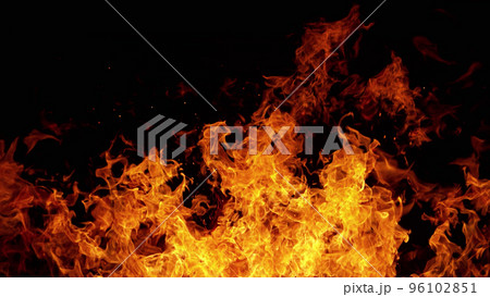 Fire flames isolated on black background. Fire flames isolated on black background. 96102851