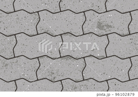 Seamless pattern of pavement with figured interlocking textured concrete bricks 96102879