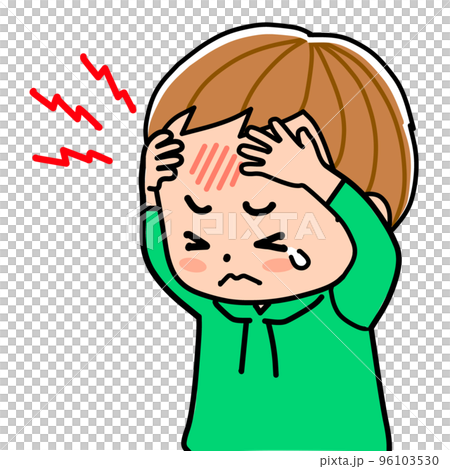 一個撞到額頭受傷的孩子 96103530