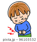 お腹が痛くて辛そうな子ども 96103532