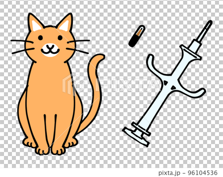 Cat and microchip illustration material Cat and microchip illustration material 96104536