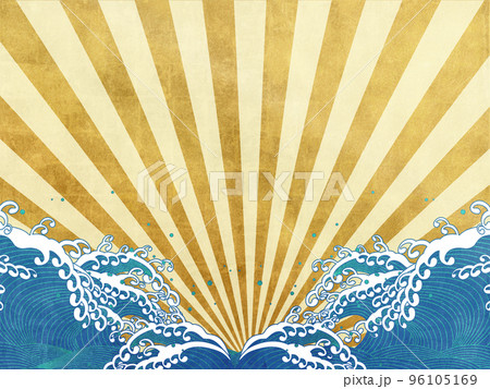 大波 金屏風風背景素材 大波 金屏風風背景素材 96105169