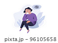 落ち込み鬱状態で涙を流す女性 96105658