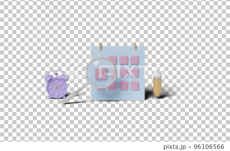 3d blue calendar with purple alarm clock time morning 3d blue calendar with purple alarm clock time morning 96106566