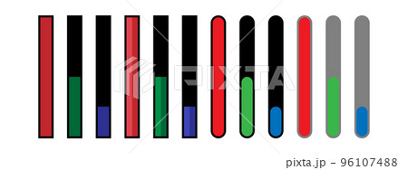 Health bar. Health, mana and energy points. Interface for the game. The rest of the character's life, hp 96107488