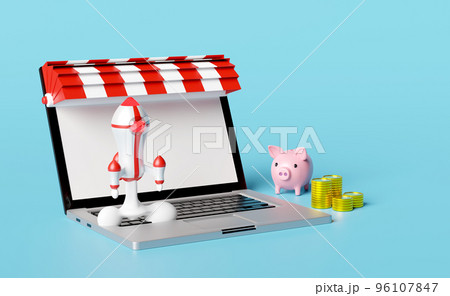 red white space ship or rocket launch in smoke with laptop computer,store front,piggy bank,coins isolated on beige background.start up template or business concept,3d illustration or 3d render red white space ship or rocket launch in smoke with laptop computer,store front,piggy bank,coins isolated on beige background.start up template or business concept,3d illustration or 3d render 96107847