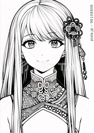 Colouring picture drawn in zentangle style. Coloring Book. Coloring book page 96108806