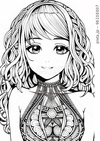 Colouring picture drawn in zentangle style. Coloring Book. Coloring book page Colouring picture drawn in zentangle style. Coloring Book. Coloring book page 96108807