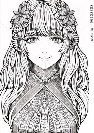 Colouring picture drawn in zentangle style. Coloring Book. Coloring book page Colouring picture drawn in zentangle style. Coloring Book. Coloring book page 96108808