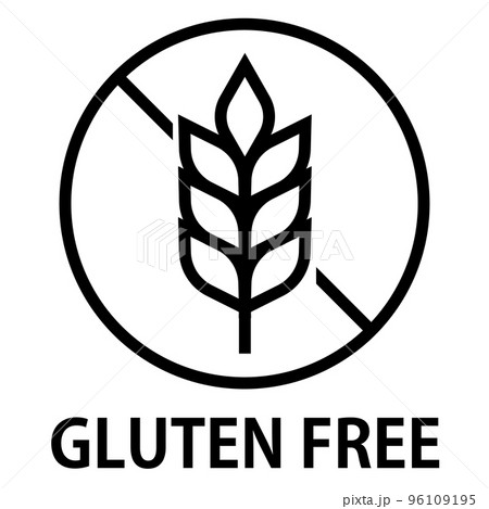 グルテンフリーのシンプルなアイコン（黒） 96109195