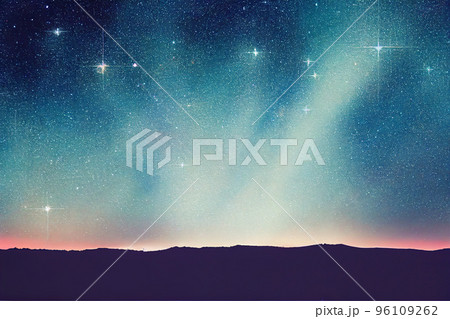 Christmas Starry Sky Scene 3D illustration 96109262