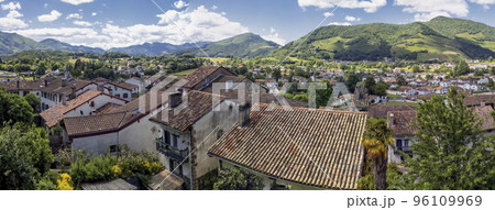 View of the landscape of Pays Basque near Saint Jean Pied de Port, France 96109969