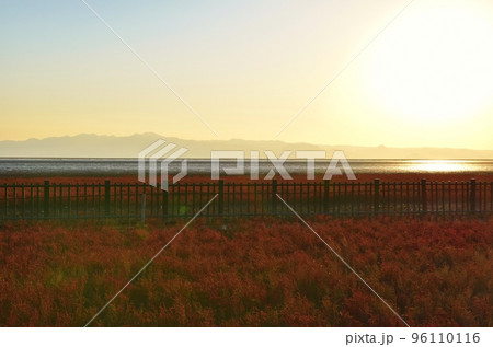夕暮れの干潟よか公園　佐賀 96110116