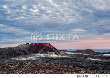 Fagradalsfjall volcanic at sunset, Iceland Fagradalsfjall volcanic at sunset, Iceland 96110763