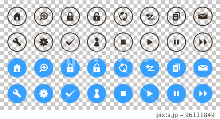Blue net buttons, website interface elements, vector icon material set 96111849
