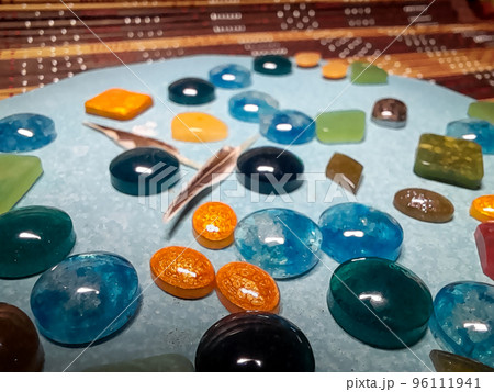 Decorative multicolored cabochons 96111941