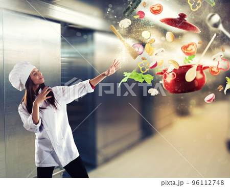 Magic chef ready to cook a new dish 96112748