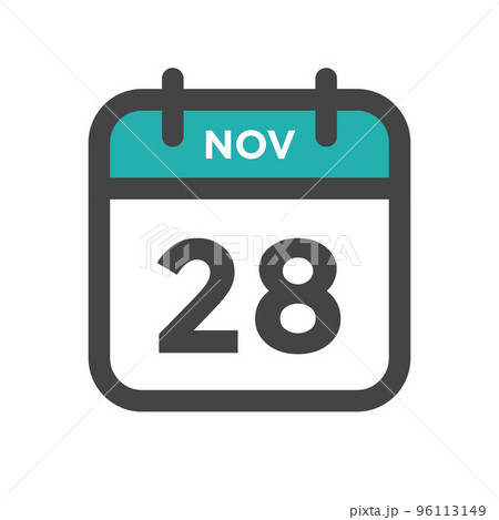 November 28 Calendar Day or Calender Date for Deadlines or Appointment 96113149