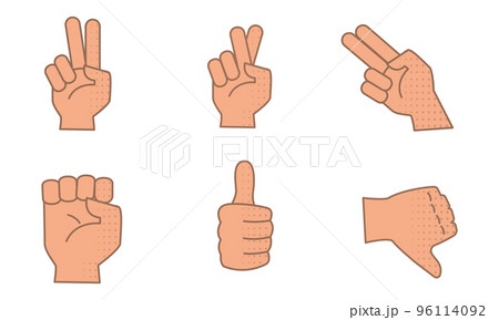 Set of different hand gestures icon Vector 96114092