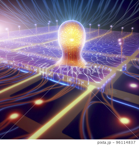 Artificial Intelligence Transforming Humanity. Merging Human with AI, Transhumanism 96114837