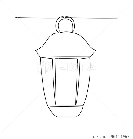 Continuous line drawing of lantern for ramadan kareem. Vector illustration 96114968