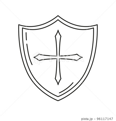 Isolated shield weapon medieval icon Vector 96117147