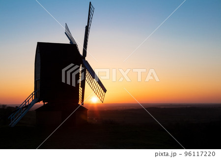 Traditional Windmill at Sunset 96117220