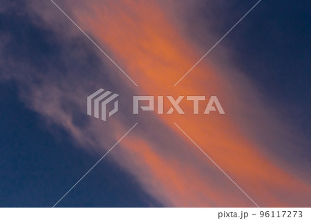 Orange Trail Sky Clouds Stripe Color Nature Background Weather Summer Evening Orange Trail Sky Clouds Stripe Color Nature Background Weather Summer Evening 96117273