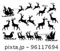 Santa Claus in sleigh, reindeers isolated on white 96117694