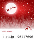 Santa Claus and gifts in sleigh with reindeers. 96117696