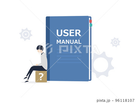 取扱説明書やマニュアルはwebサイトから見ることができます！なイラスト素材 96118107