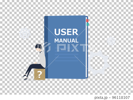 取扱説明書やマニュアルはwebサイトから見ることができます！なイラスト素材 96118107
