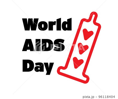 World AIDS Day - UX UI icon, graphic design banner, vector clipart with symbolic hearts inside condom - protected sex concept World AIDS Day - UX UI icon, graphic design banner, vector clipart with symbolic hearts inside condom - protected sex concept 96118404