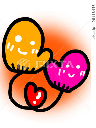 ハートで繋ぐLOVEペア手袋 96118458