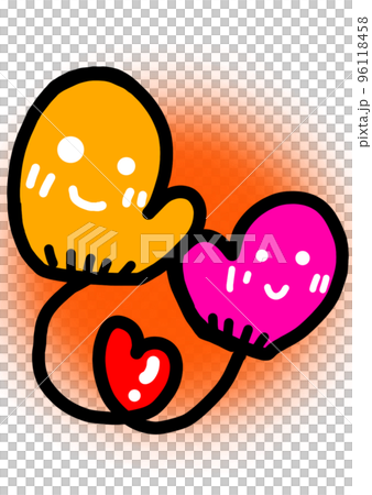 ハートで繋ぐLOVEペア手袋 96118458
