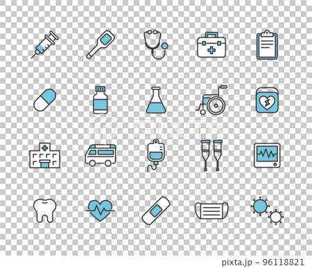 Medical icon set (with color) 96118821