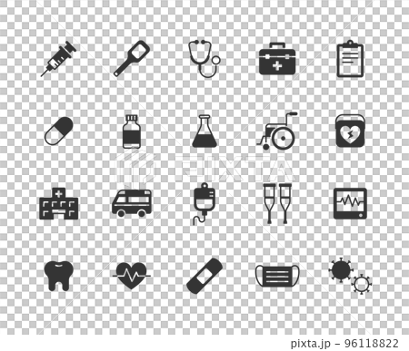 Medical icon set (black) 96118822